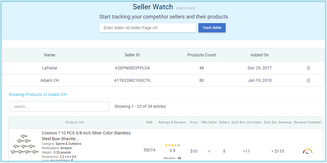 amazon seller watch to track competitors