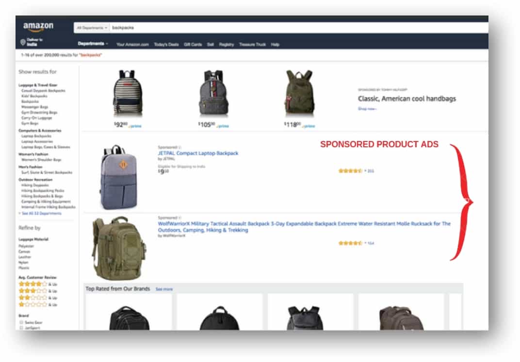amazon sponsored ads placement example