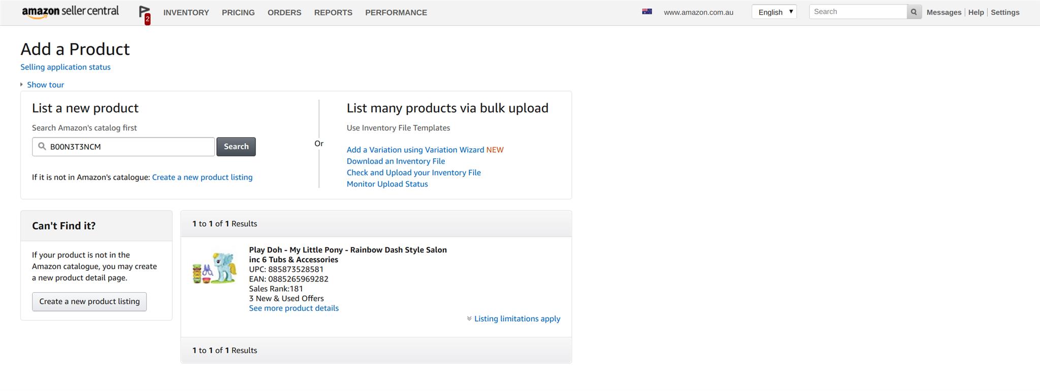 Adding Product In Amazon Inventory
