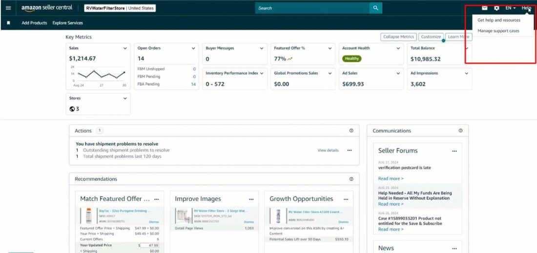 amazon seller central get help and resources