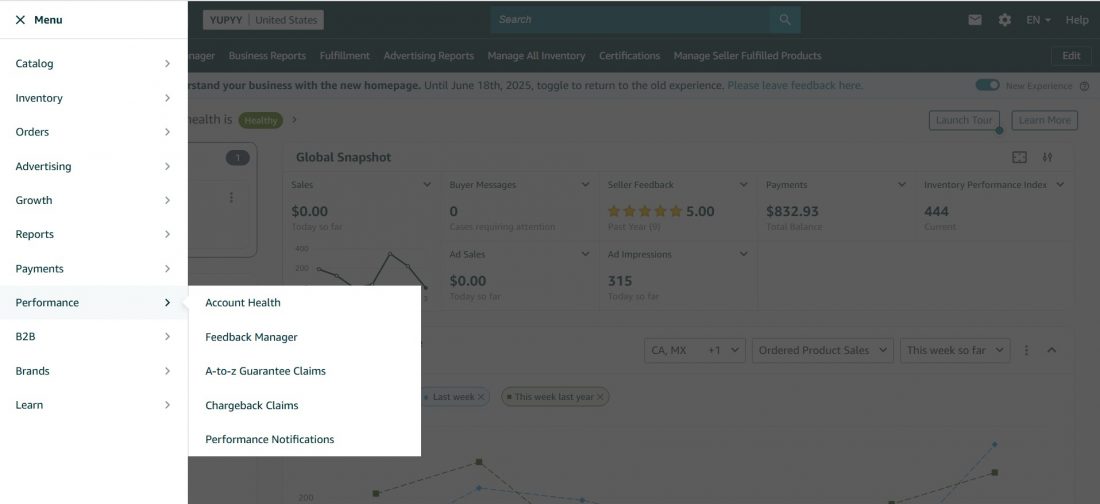 amazon seller central account health