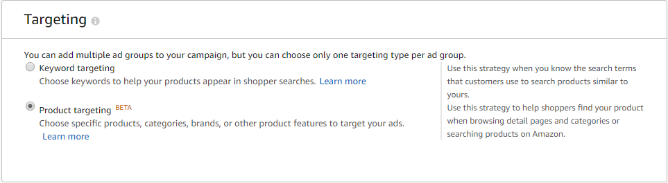 new ppc product targeting on amazon