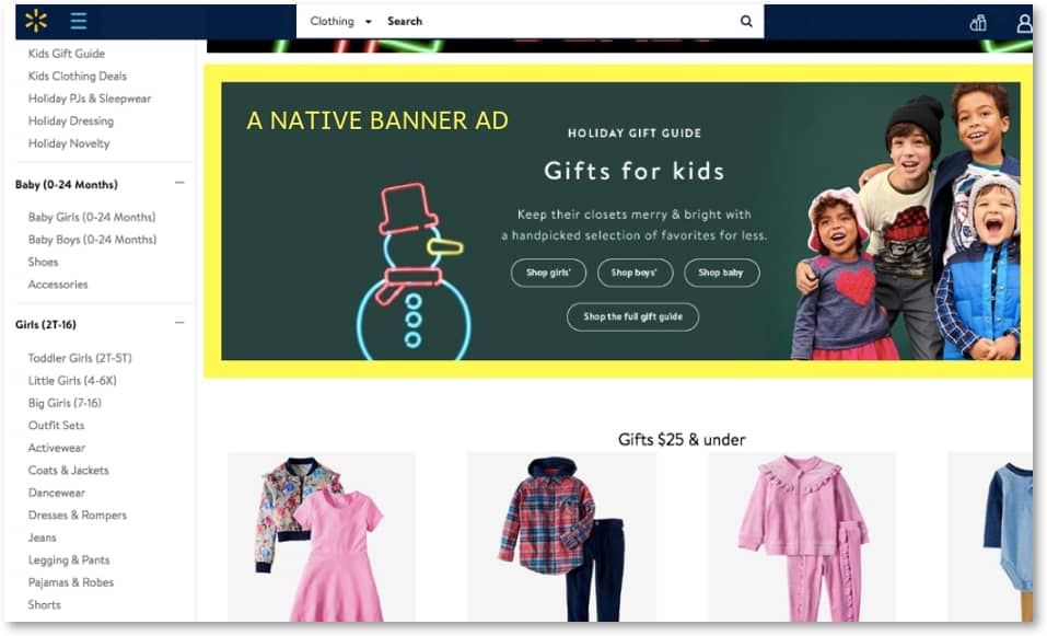 example of walmart spnsored ads