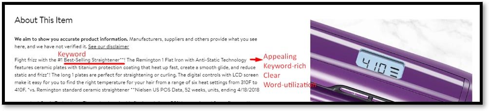 walmart product description keyword