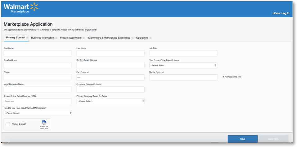 walmart seller application status