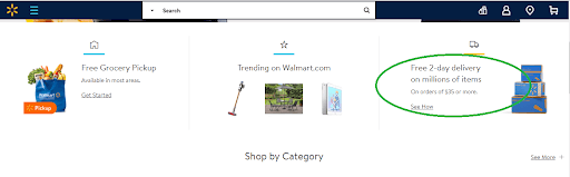 Walmart's marketplace items get free 2-day shipping, in-store
