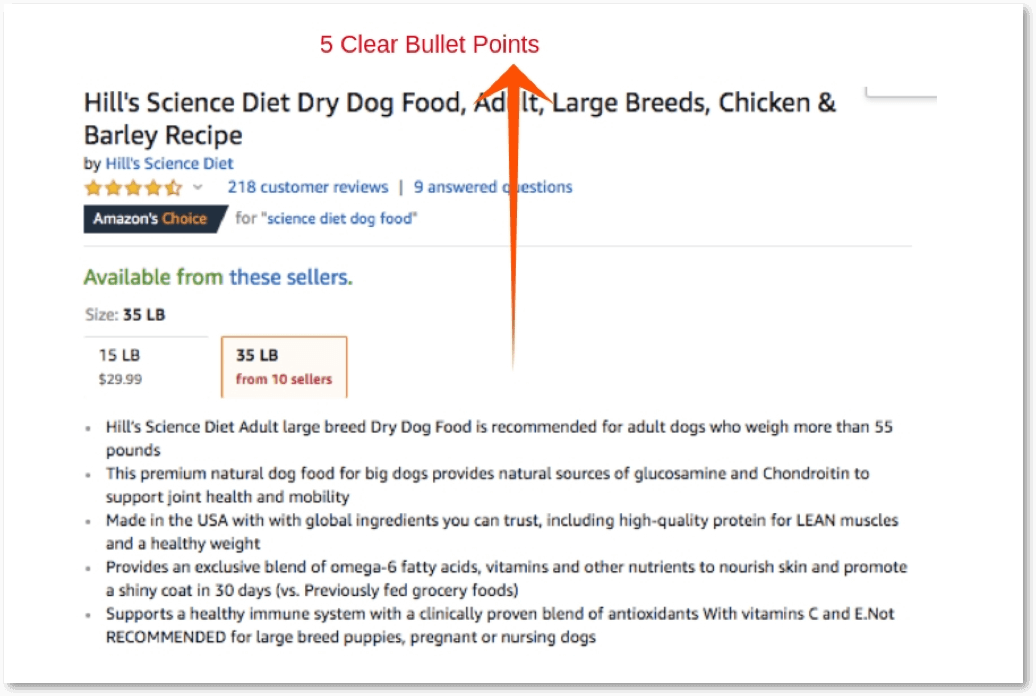 amazon bullet points