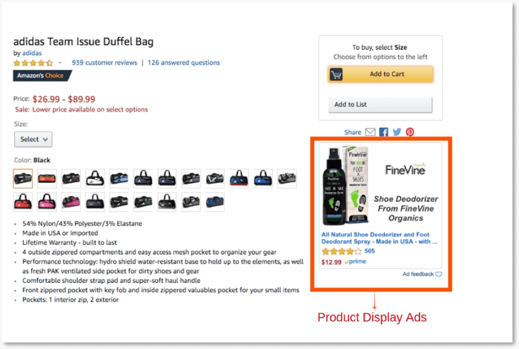 example of amazon product display ads