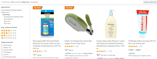 amazon product categories