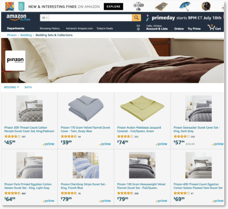 amazon product grid example