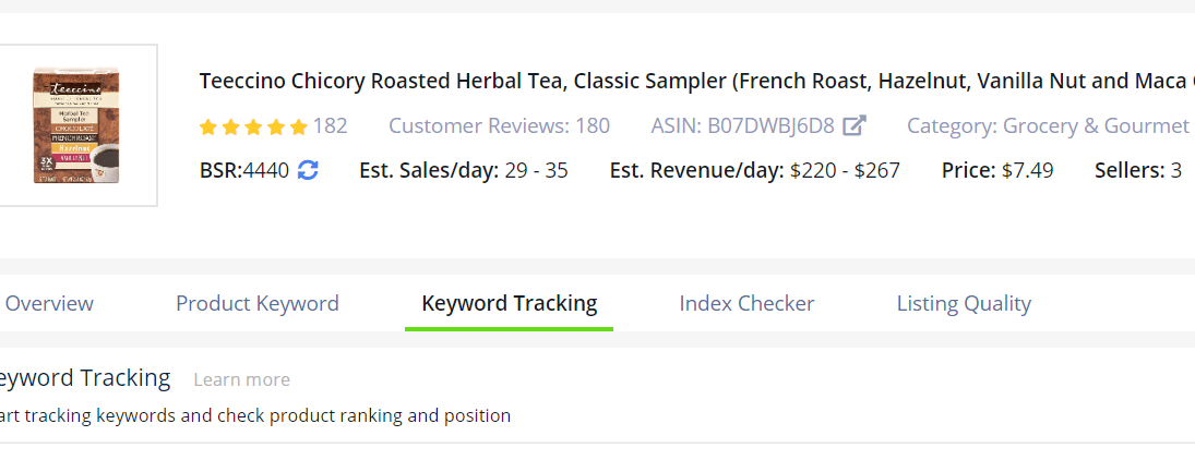 product keyword tracking
