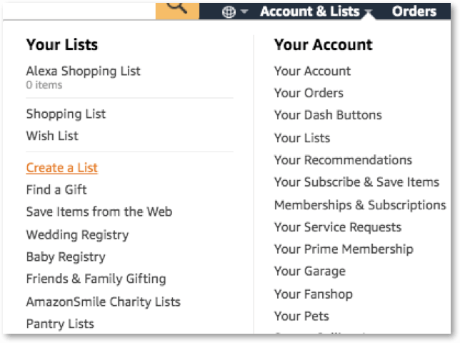 look up amazon registry