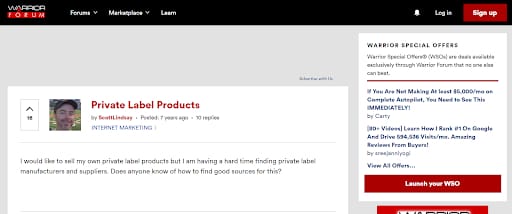 threads about amazon private label business