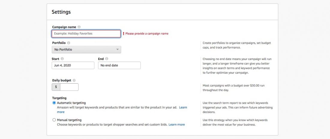 how to create amazon sponsored products ads