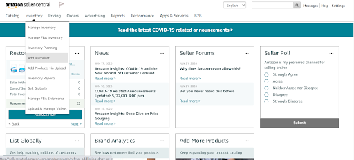 amazon inventory adding product