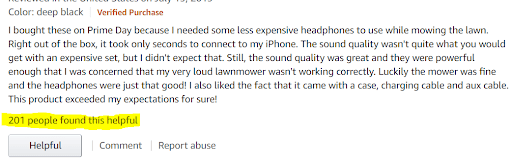 amazon review helpful tag feature
