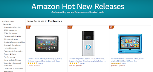 amazon new release best seller lists