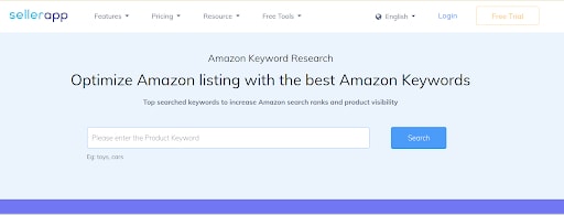 Amazon keyword research tool - sellerapp