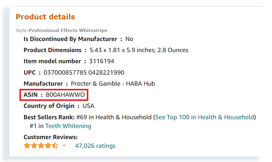 How to find ASIN on amazon