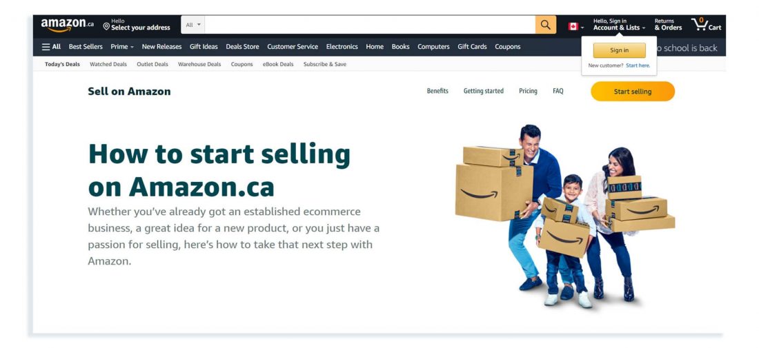 how to start selling on amazon.ca