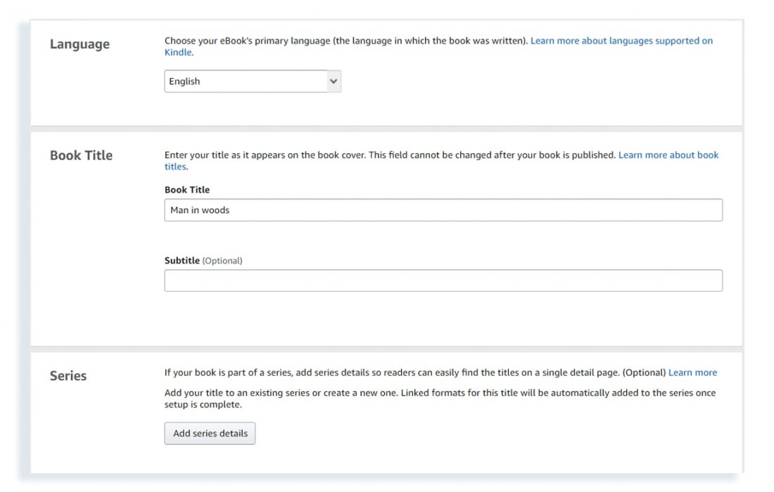 how to add book title on amazon kdp