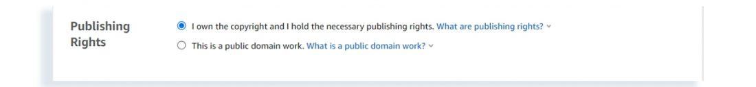 amazon kindle publishing rights