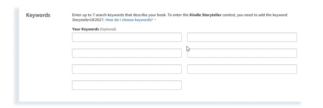 add keywords on amazon kdp