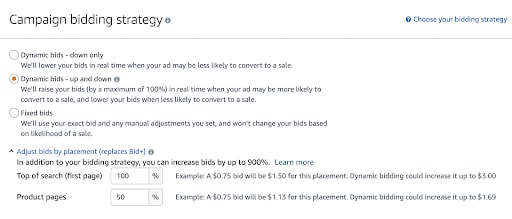 when to use amazon dynamic bidding