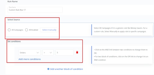 how to set custom rules on sellerapp