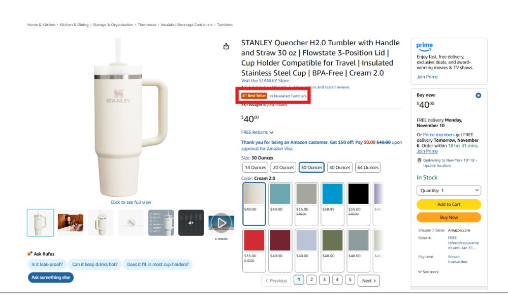  The Amazon Best Seller Badge