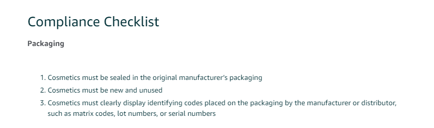 beauty products packaging guidelines and checklist