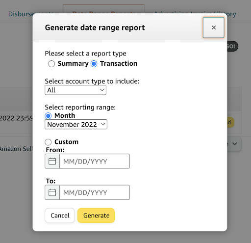 generate data range report
