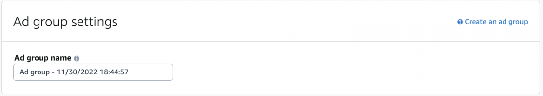 amazon ad group settings