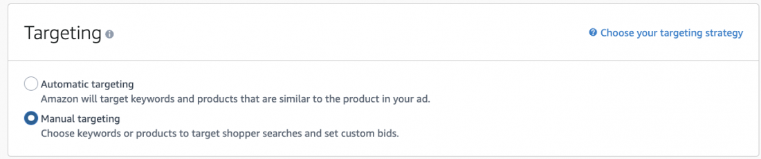 amazon manual targeting ads