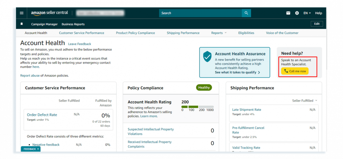 what is new in amazon account health rating metrics