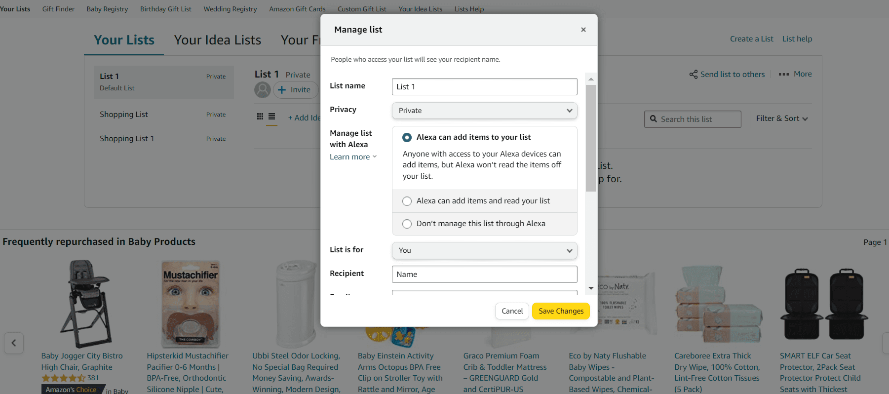 how to add item to wish list amazon app