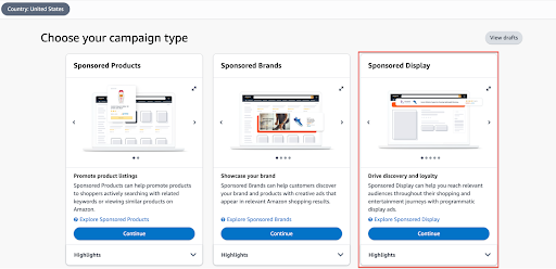 how to create amazon vpcm campaigns