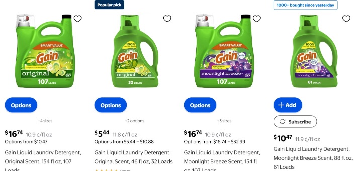 gain products on walmart