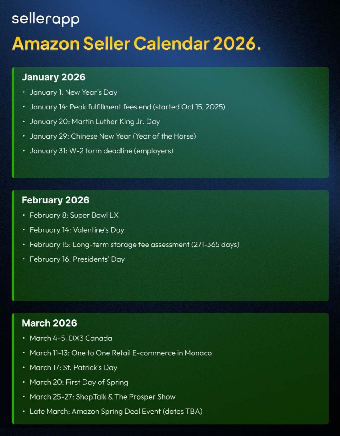Amazon Seller Calendar 2026: Your Complete Guide to Peak Sales Events & Critical Deadlines 2 Amazon sellers' calendar for 2026