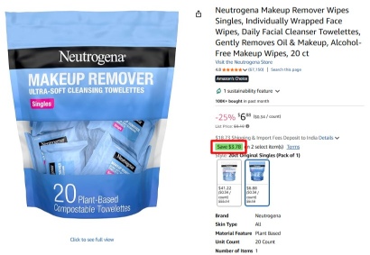 neutrigena makeup remover