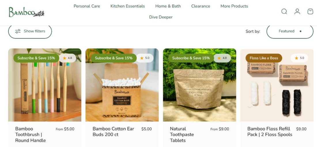 Bamboo and alternative material personal care