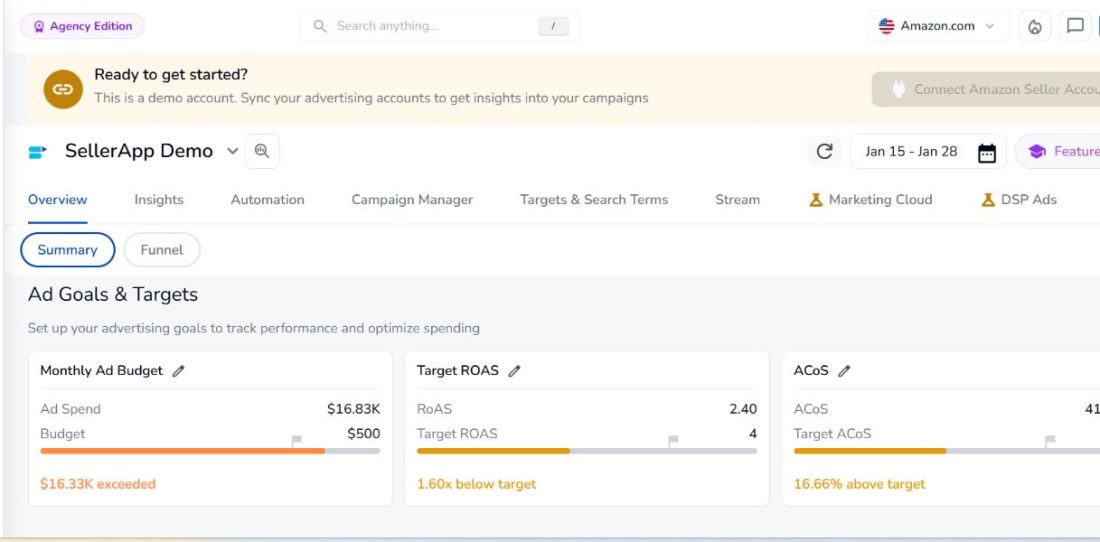 Helium 10 Alternative for Advertising, Profitability, and Growth 4 SellerApp Unifying Advertising, Profitability, and Commerce Intelligence