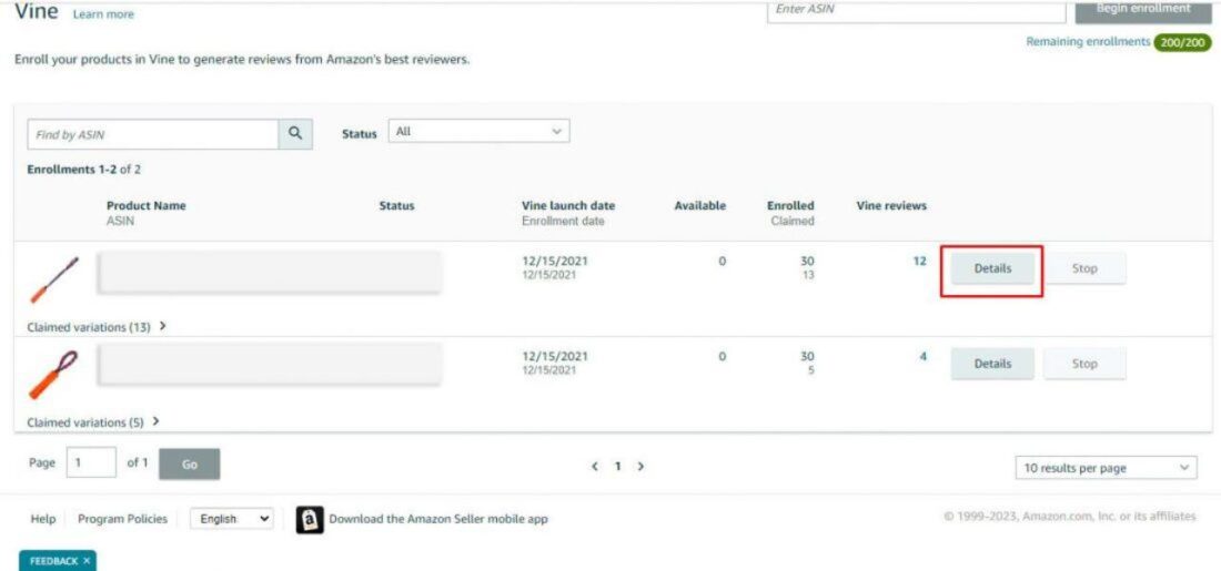 Amazon Vine Program and the Strategy Behind Getting More Reviews 7 Enroll the Product in Seller Central