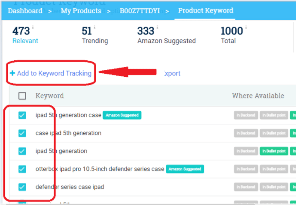 keyword tracking