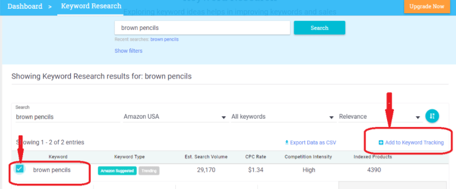 keyword tracking