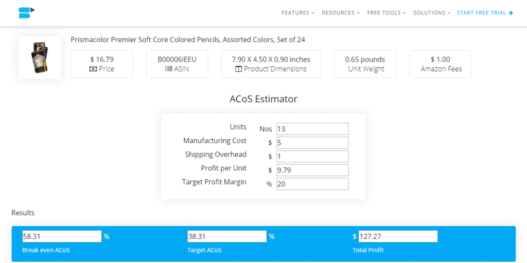 Amazon Acos Calculator