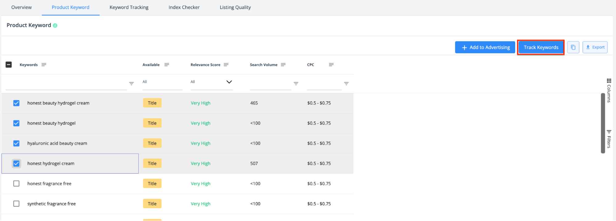 sellerapp-dashboard-product-keyword-tracking