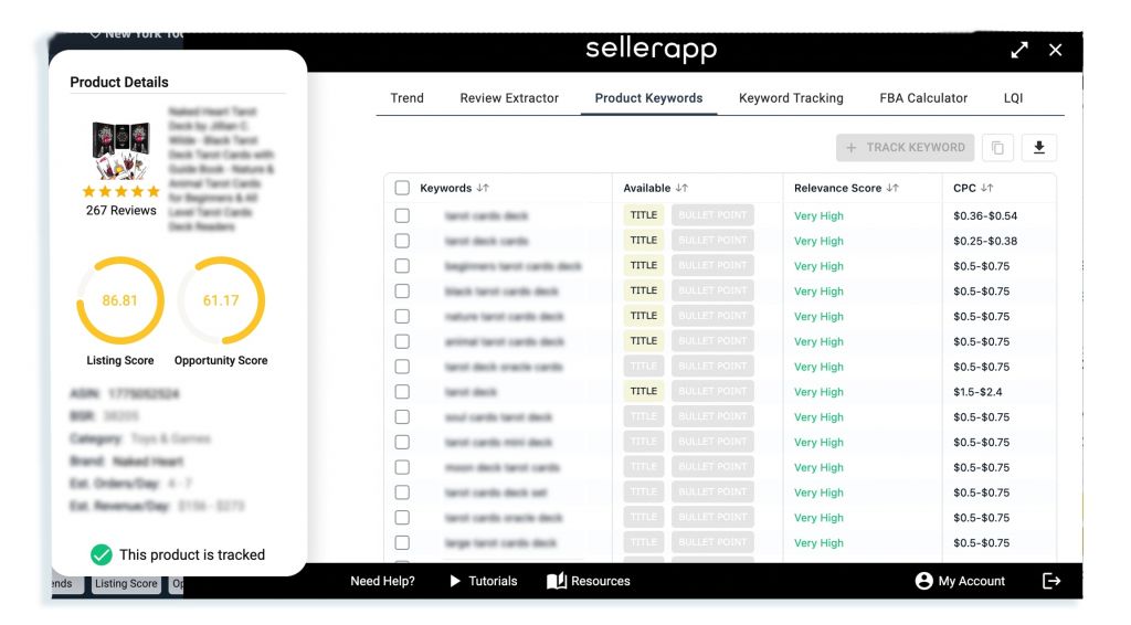 How to track a product on SellerApp