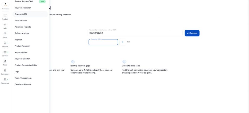 Access the Reverse ASIN Tool