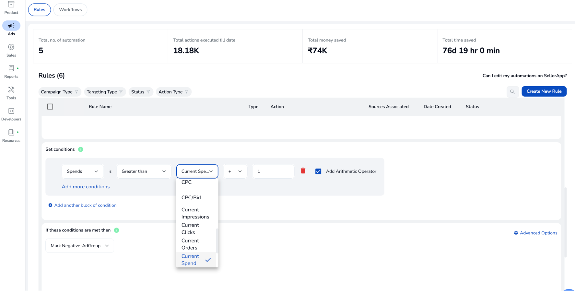 your current bid on a keyword
